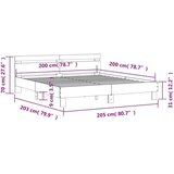  Posteljni okvir z vzglavjem rjavi hrast 200x200 cm in | Shoptok.si