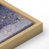  Slika - Marble and navy blue – abstract textured pattern inspired by the starry sky 120x80 U prirodnom drvenom okviru | shoptok.hr