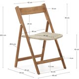 Kave Home Leseni vrtni stol v beli in naravni barvi Dandara - | Shoptok.si