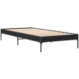  Okvir za krevet crni 100x200 cm konstruirano drvo i metal | shoptok.hr