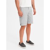 Ombre Men's classic chino shorts with rolled up leg - grey | shoptok.hr
