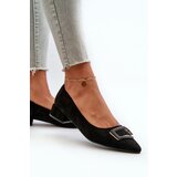 S. BARSKI Low-Heeled Pumps With Eco Suede Embellishment S.Barski | ePonuda.com