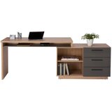 XORA kombinirana pisalna miza leseni material antracit, hrast artisan | Shoptok.si