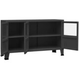  Komoda antracit 105 x 35 x 62 cm od metala i stakla | shoptok.hr