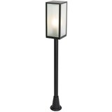 QAZQA Stoječa zunanja svetilka črna z rebrastim steklom 100 cm IP44 - Charlois | Shoptok.si