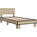  Okvir za krevet boja hrasta 75x190 cm konstruirano drvo i metal Smeđa 75 x 190 cm | shoptok.hr
