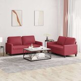 vidaXL 2-dijelni set sofa s jastucima boja vina od umjetne kože | shoptok.hr