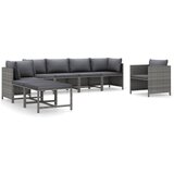 Maison Chic Seti vrtnega pohištva - Vrtna garnitura - Vrtni pohištvo set 8-delna z blazinami poli ratan siva, (21799079) | Shoptok.si