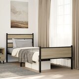 Maison Chic Posteljni okvir - Enojna postelja - Postelja za odrasle brez vzmetnice hrast 90x200 cm inženirski les-J7305, (21767090) | Shoptok.si