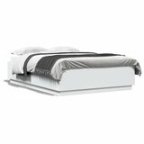  Okvir kreveta s LED svjetlima bijeli 150 x 200 cm drveni | shoptok.hr