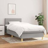  Box spring postelja z vzmetnico svetlo siv 100x200 cm blago, (20726366) Cene