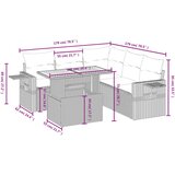  6-dijelni set vrtnih sofa s jastucima crni od poliratana | shoptok.hr