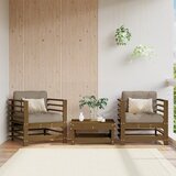 Maison Chic Vrtni stoli - Stol za vrt 2 kosov medeno rjava trdna borovina JS1495, (21877184) | Shoptok.si