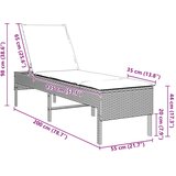  Ležaljka s jastukom crna 55x200x44 cm poli ratan | shoptok.hr