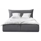 Bobochic Paris Bračni krevet presvučen tamno sivim baršunom s prostorom za odlaganje s letvicom 160x200 cm Jade -