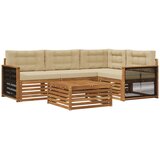 vidaXL Zunanja garnitura za sedenje z blazino 5 pcs Naravna in bež, (5000282338) | Shoptok.si