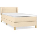 vidaXL Okvir kreveta s oprugama i madrac krem 80x200 cm od tkanine | shoptok.hr