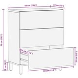  Strani šal Acacia rjav finiš 60 x 33,5 x 75 cm, (5000113210) | Shoptok.si