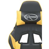  Gaming stol z oporo za noge črno in zlato umetno usnje, (21152279) | Shoptok.si
