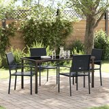  Set 3 Črna PE ratan, prašno lakirano jeklo 54x62.5x89 cm Trajno, (22087655) | Shoptok.si