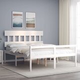 Krevet za starije s uzglavljem bijeli 160x200 cm masivnog drva | shoptok.hr