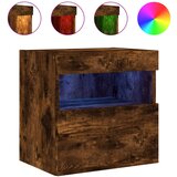 Maison Chic Stenska TV omarica - TV stojalo - Televizijska omarica z LED lučkami dimljeni hrast 40x30x40 cm, (21701538) Cene
