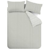 Catherine Lansfield Zelena podaljšana flanelna posteljnina za zakonsko posteljo 230x220 cm Stripe – | Shoptok.si