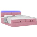 vidaXL Otomanski posteljni okvir z vzmetnicami roza 160x200cm žamet, (21610745) | Shoptok.si