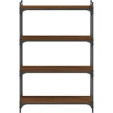  Regal za knjige 4 razine smeđa boja hrasta 80x30x120 cm drveni | shoptok.hr