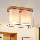 Nettlife Stropna svetilka za spalnico, vintage, lesena, 2 žarnici E14 z retro industrijskim vzorcem, (22111299) | Shoptok.si