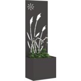 vidaXL Vrtni Sadič s Dekorativnom Pločom Crna 50 x 140 cm | shoptok.hr