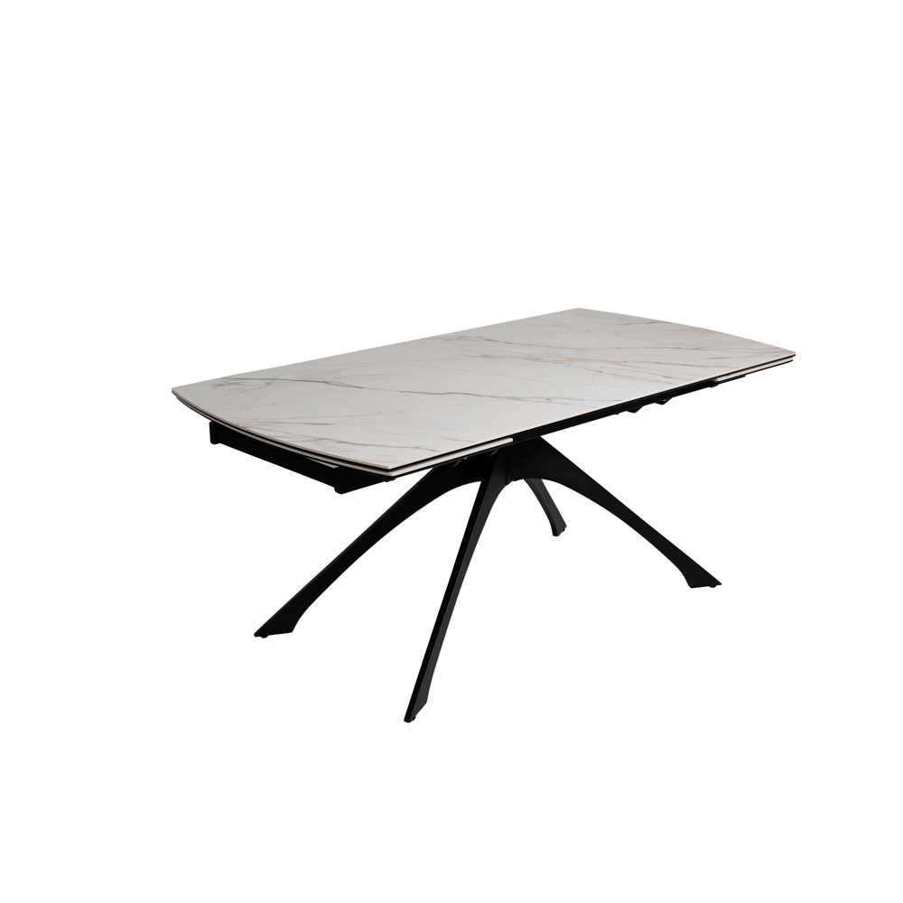 Ixia Raztegljiva jedilna miza z dodatno ploščo z mizno ploščo v marmornem dekorju 90x180 cm Rocía – | Shoptok.si