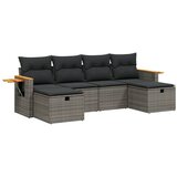 Maison Chic Seti vrtnega pohištva - Vrtna garnitura - Vrtni pohištvo set 6-delna z blazinami siv poli ratan, (21803866) | Shoptok.si