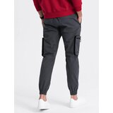 Ombre Men's JOGGER pants with stand-off and zippered cargo pockets - graphite | Shoptok.si