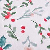 Catherine Lansfield Bela/zelena flanelna posteljnina za zakonsko posteljo 200x200 cm Holly and Mistletoe – | Shoptok.si