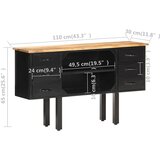  Komoda 110 x 30 x 65 cm od masivnog grubog drva manga i čelika | shoptok.hr