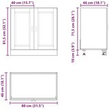 vidaXL Donji ormarić za sudoper Porto boja betona 80x46x81,5 cm drveni | shoptok.hr