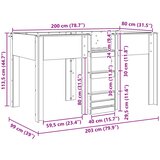  Krevet na kat za djecu s pohranom Umjetnički hrast 80 x 200 cm | shoptok.hr