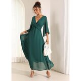 Fenzy Maxi Obleka Z "V" Izrezom, Temno Zelena | Shoptok.si