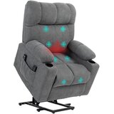 HOMCOM naslonjač s pomočjo pri vstajanju poliester, kovina 91D x 95Š x 109V cm Siva, (5000242869) | Shoptok.si