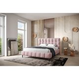 MID.YOU OBLAZINJENA POSTELJA 140 cm x 200 cm , les, tekstil, leseni material roza | Shoptok.si
