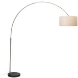 QAZQA Obločna svetilka jeklena tkanina senčnik smetana 50 cm - XXL Cene