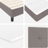 vidaXL Box spring postelja z vzmetnico taupe 90x200 cm tkanina | Shoptok.si