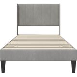  Krevetna konstrukcija Svjetlosiva 90 x 190 cm Baršun | shoptok.hr