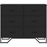  Komoda crna 91x35,5x74,5 cm od konstruiranog drva | shoptok.hr