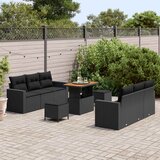  Sjedeća garnitura za vrt 9 kom. Crna poliratan 90 x 55 x 71 cm | shoptok.hr
