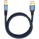 Oehlbach USB 2.0 [1x moški konektor USB 2.0 tipa A - 1x moški konektor USB 2.0 tipa B] 7.50 m modra pozlačeni konektorji USB Plus B, (20419801) | Shoptok.si