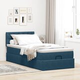  Otomanski krevet s madracem i LED tamnoplavi 80x200cm baršun | shoptok.hr