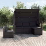 vidaXL 4-dijelni set vrtnih sofa od poliratana s jastucima crni | shoptok.hr