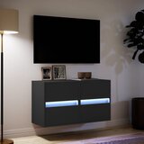  Zidni TV ormarići s LED svjetlima 2 kom crni 41x31x45 cm | Eponuda.com